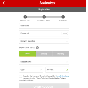 Ladbrokes sign up offer