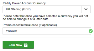 Paddy Power sign up offer