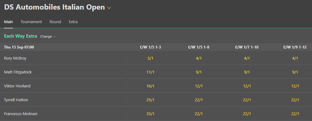 bet365 each way extra