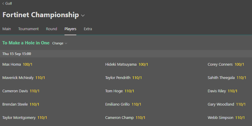 bet365 hole in one